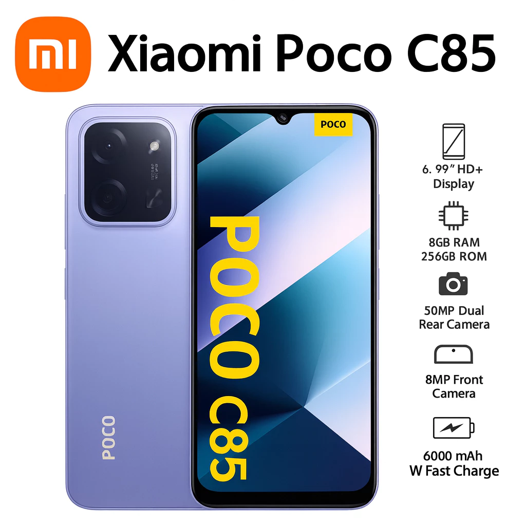 Xiaomi POCO C85 8GB/256GB Original Lacrado Tela 6,9'' 50MP Bateria 6000mAh Versão NFC